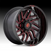 Fuel Hurricane D808 Gloss Black Milled Red Tint Custom Truck Wheels